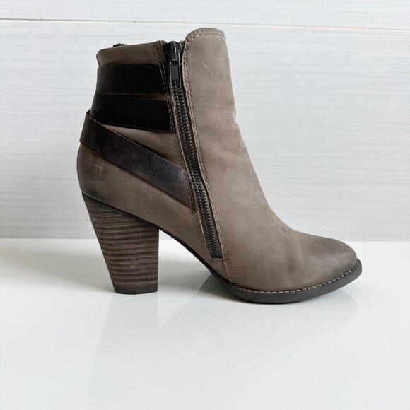 Aldo Brown Leather Ankle Boots Womens Size 8 Wrap Detail - Picture 2 of 9